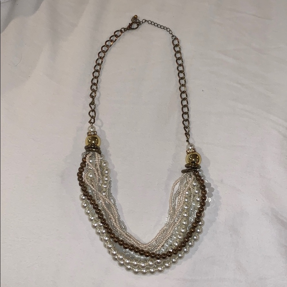 Multi-strand chunky beaded necklace